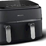 Philips 3000 Series Dual Airfryer - NA351/00 - Dubbele Mand - 9L - Tot 6 Personen - Zwart/Zilver
